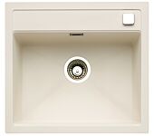 NABER Spüle ANGOLA 56 mit Drehexcentergarnitur verchromt / Auflagespüle / Einzelbecken / 60 cm Schrankbreite