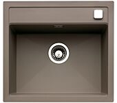 NABER Spüle ANGOLA 56 mit Drehexcentergarnitur verchromt / Auflagespüle / Einzelbecken / 60 cm Schrankbreite