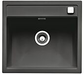 NABER Spüle ANGOLA 56 mit Drehexcentergarnitur verchromt / Auflagespüle / Einzelbecken / 60 cm Schrankbreite
