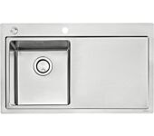 NABER Spüle CORNO ORA mit Druckknopfbedienung und Armaturenbank / 45er Schrankbreite / Edelstahl