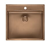 REGINOX Spüle NEW YORK 50X40 mit Hahnlochbank in neuen PVD Farben 2025 ab Schrankbreite 60 cm / Flächenbündig / Flacheinbau
