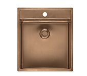 REGINOX Spüle NEW YORK 40X40 mit Hahnlochbank in neuen PVD Farben 2025 ab Schrankbreite 50 cm / Flächenbündig / Flacheinbau