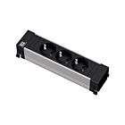 BACHMANN 916.1192 Alu Schuko-Steckdoseneinheit 3-fach von Bachmann / Steckdosenleiste / Tisch-Steckdosen / Schukosteckdosen