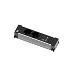 BACHMANN Alu Schuko-Steckdoseneinheit 2-fach mit 2-fach USB-Charger / Steckdosenleiste / Tisch-Steckdosen / Schukosteckdosen