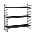 METALTEX 377603080 Bücherregal TOMADO mit 3 schwarzen Böden u. schwarzen Seiten / Hängeregal / TOMADO-Regalsystem