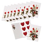 10er SET Grußkarte "Rosenmotiv" 54 g / Schokolade Herzen / Valentinstag / Muttertag