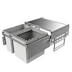 NABER Cox® Base 360 R/600-2 Abfallsorter in HELLGRAU mit 45 (1x29+1x16) Liter Volumen /  ab 60 cm Schrankbreite
