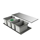 Abfallsorter Cox® Box 235 S/1000-4 Bio mit vierfach Trennung für 100 cm Schrankbreite / Abfalleimer / Abfallsammler / Mülleimer