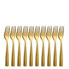 10er SET COMAS 6099 Kuchengabel BARCELONA GOLD Edelstahl 18/10 / PVD-Beschichtung / Gold-Finish