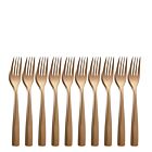 10er SET COMAS 6111 Kuchengabel BARCELONA KUPFER Edelstahl 18/10 / PVD-Beschichtung / Kupfer-Finish