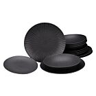 CreaTable 232060 VESUVIO black Tafelservice / Teller Set 12-tlg.