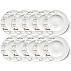 10er SET CreaTable - EUROPA GUSTOSO - Pastateller 30,5 cm aus Porzellan mit Schriftdekor