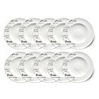 10er SET CreaTable - EUROPA GUSTOSO - Pastateller 27 cm aus Porzellan mit Schriftdekor