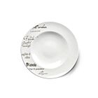 CreaTable - EUROPA GUSTOSO - Pastateller 27 cm aus Porzellan mit Schriftdekor