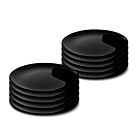 10er SET CreaTable - ITALIAN PARTY - Barbecueteller BLACK 33 cm aus Opalglas