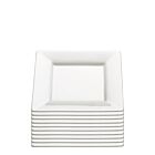 10er SET Maxwell & Williams Teller 18,5 cm SQUARE eckig, mit Rand, Porzellan, AA0921