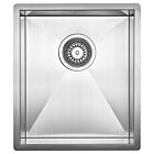 Lavabo KUBUS 340 Edelstahlspüle mit Ab- und Überlaufgarnitur mit Handbetätigung / Ausschnittmaß: 360 x 420 mm / Nullradius Spüle / Lavabo / Designspüle