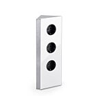 MIRA Eck Glas Eck-Steckdosenelement WEISS - Schuko 3-fach / Steckdosen