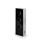 MIRA Glas-USB Steckdosenelement SCHWARZ - Schuko 3-fach und 2-fach USB Charger / Steckdosen / USB-Port