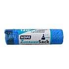 Zugbandsäcke 120 L blau, 10 Stück auf Rolle / Nordio Müllsäcke / Abfallsäcke