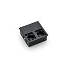 PLAZA 2 Steckdosenelement MATTSCHWARZ - Schuko 2-fach mit Schiebedeckel / Steckdosen