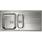 Spüle RIVA 4 mit Drehexcenterbedienung und Restebecken / Edelstahlspüle / CONTURA / Ausschnitt 975 x 475 mm