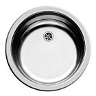 PYRAMIS Clean & Care Rundbecken Spüle ohne Überlauf Edelstahl poliert / Ausschnitt Ø 430 mm / Edelstahlspüle rund / Spüle