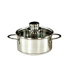 Karl Krüger 2212GL Mini Bratentopf SATURN aus Edelstahl mit Glasdeckel 12 cm, Inhalt 0,5 Liter / Kochtopf