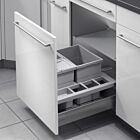 Hailo 3620511 Abfallsorter SEPARATO K 50 mit 3-fach-Trennung für 50 cm Schrankbreite / Abfallsorter / Mülleimer