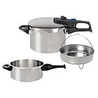 5tlg. Set - XL Schnellkochtopf PRAKTIKA PLUS induktionsfähig / ELO / Topfset / Kochtopfset / Schnellkochtopfset
