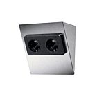 THEBO Type ST/2 889 Edelstahl 2-fach Stekdosenelement / Steckdosenelement / Steckdose / Winkelsteckdose