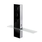 Turm Energiebox Design Edelstahl mit Glas schwarz - Schuko 3-fach und 2-fach USB / Steckdosen / USB-Port