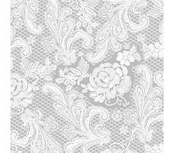 Servietten Lace Royal embossed silver white 33 x 33 cm ppd 007655