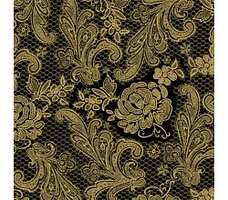 Servietten Lace Royal embossed black gold 33 x 33 cm ppd 007661