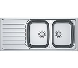 FRANKE Spüle SPARK SKX 621 aus Edelstahl mit Drehexcenter / Edelstahlspüle / Doppelbecken