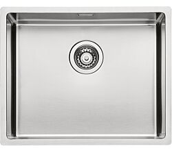 CORNO Basso 4 Edelstahl Spüle mit Flachrand / ab 60 cm Schrankbreite / Einbauspüle Einzelbecken