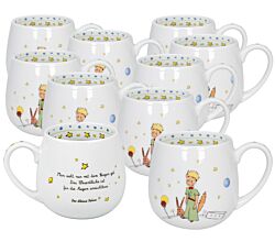 10er SET KÖNITZ Kuschelbecher DER KLEINE PRINZ - Geheimnis - 420 ml Porzellan / Motivbecher