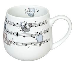 KÖNITZ Kuschelbecher LOVELY CATS - Musical - 400 ml aus Porzellan / Motivtasse