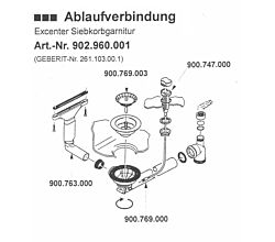 Ab- und Überlaufgarnitur für Sonnet 684 FRADURA Kunststoffspüle von Franke / Ersatzteil Spüle / Ablaufgarnitur