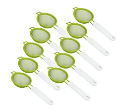 10er SET METALTEX 112507067 Sieb 7 cm antihaft grün, Griff weiß