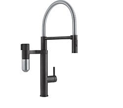FRANKE 120.0551.242 Armatur VITAL Caps. 2in1, SEMI PRO Brause, Black Matt/ Edelstahl-Optik / Filter-Armatur