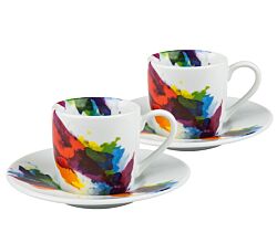 KÖNITZ 2er Geschenkset Espresso 85 ml - On Colour - FLOW aus Porzellan / Designbecher