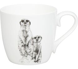 KÖNITZ 1120572957 Becher Amazing Animals - Erdmännchen 425 ml aus Bone China Porzellan