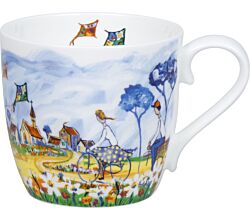 KÖNITZ 1120572995 Becher Kites and Cycling by Portchie 425 ml aus Bone China Porzellan