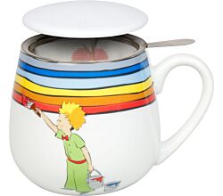 Könitz 1151433036 Becher mit Sieb und Deckel 400 ml - Der kleine Prinz Regenbogen - Tea for you / Teebecher