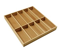 Besteckeinsatz AERIK aus Massivholz (Buche), 424 x 472 mm, universell / Besteckkasten