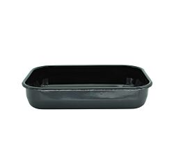 Karl Krüger 14126BL Auflaufschale 26 cm / 2 Liter, Serie BLACK, Stahl emailliert / Auflaufform / Ofenform