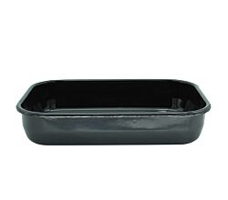 Karl Krüger 14132BL Auflaufschale 32 cm / 3 Liter, Serie BLACK, Stahl emailliert / Auflaufform / Ofenform