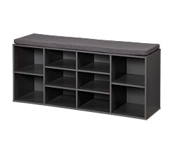 KESPER 1592313 Schuhschrank / Sitzbank, grau, mit Sitzkissen