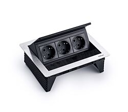 EVOline FlipTop Push 3-fach VDE Steckdosenleiste, versenkbar / Mehrfachsteckdose / Steckdosenverteiler